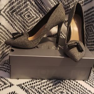 Apt 9 - Women's black and white 4in high heeled tassels pumps